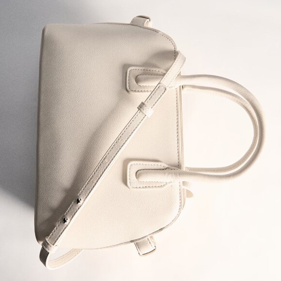 MANGO Off-White Double-Handle Bowling Bag/NWT - Picture 7 of 14